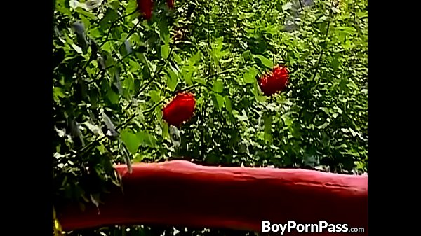 Twinkie got his cock sucked and ass poked in the backyard