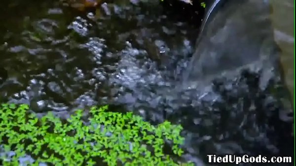 BSDSM sub tied to tree to suck doms cock