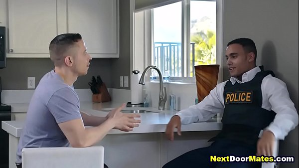 Latino gay cop makes his snitch suck & fuck his cock