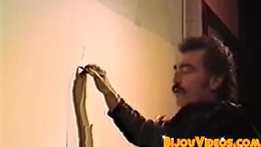 Retro policeman catches group of guys fuck fest hammering