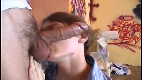 Gay twink gobbles hot cock