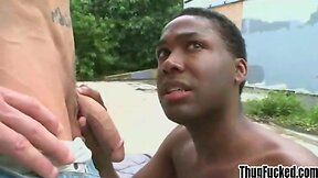 Big white cock sucked by black stud