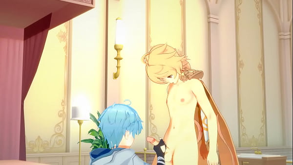 Genshin Impact Yaoi – Aether and Chongyun handjob and fucked – Sissy crossdress Japanese Asian Manga Anime Film  Game Porn Gay