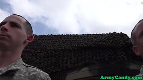 New buff army recruits suck and ride cock