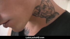 Teenage spanish latin bad twink with tattoos sex with stranger for cash with movie