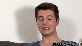 Interviewed hunk david moran strokes his dick and goes up