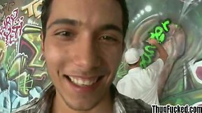 Thug gets ready to recieve white cocks