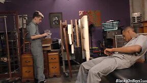 Shaved white emo guy gets nailed by a hung black man – scene 2