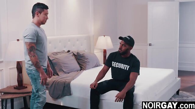 Darky gay security fucks the suspect interracial gay sex