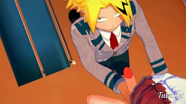 Boku no hero denki kaminari and todoroki shoto masturbate off, sucks and anal yaoi 3d