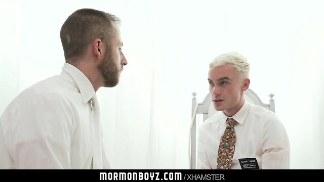 MormonBoyz-Aroused teenager missionary jerked off by priest dad