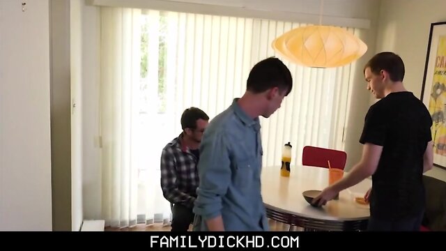 Step Old Man Blindfolds His lazy Boy Step Son And Fucks Him