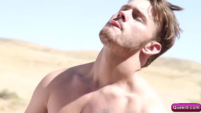 The three outlaws strip down in the desert