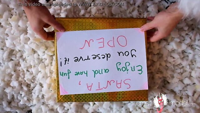 Sexy santa man strips nude and wants to use vagina pussy male sex dildo