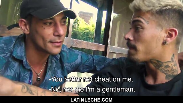 Latinleche watching my tatted latin boyfriend get banged by another guy