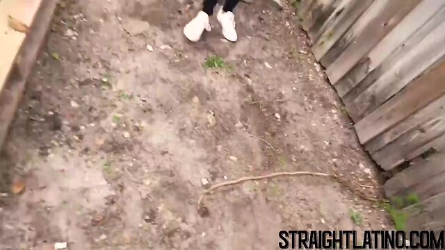 Latino twink barebacked outdoor in paid gay pov