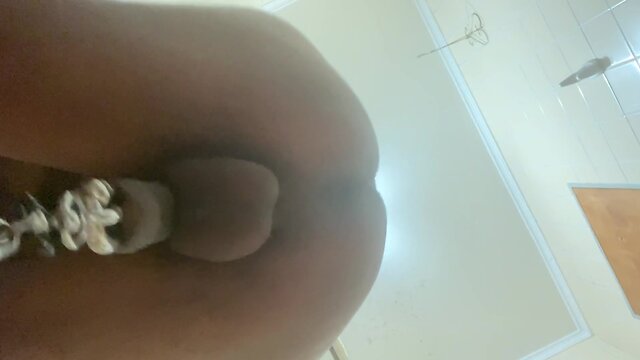 Amateur crossdresser big cock pissing and piercing show!