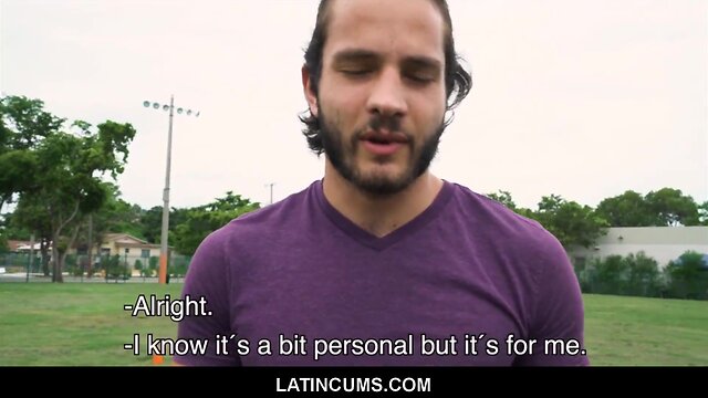 Straight latin jock teenager pounded outdoors for cash by filmmaker pov